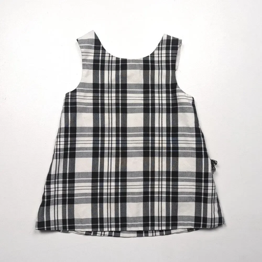 Kelly's Kids Dress Girls Size 2T Black Zebra Plaid Shift